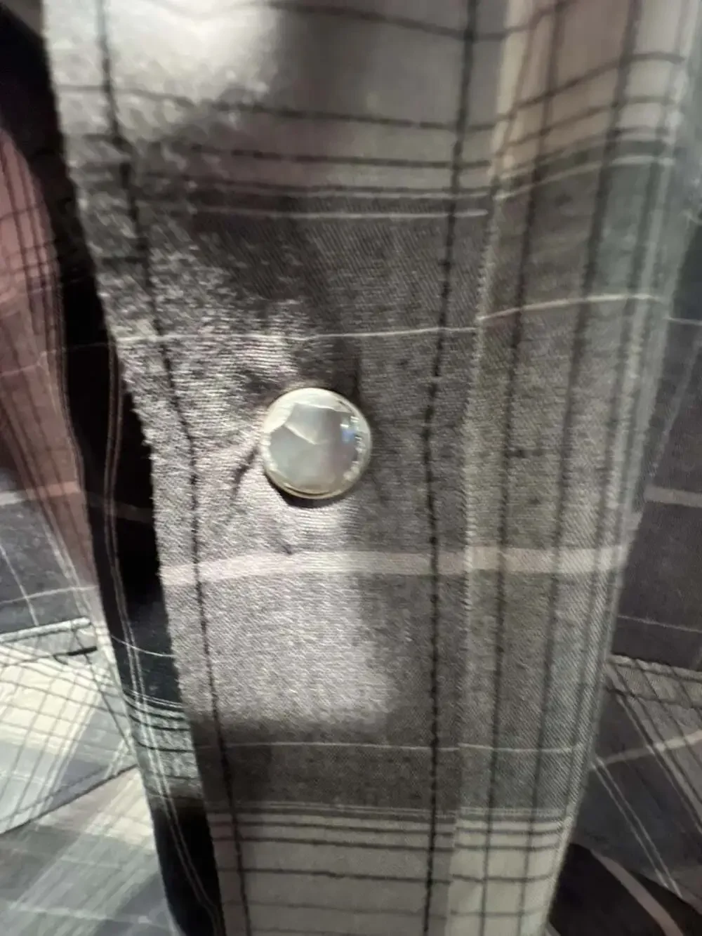 Levi's Men's Modern Western Long Sleeve Gray Plaid Pearl Snap Shirt